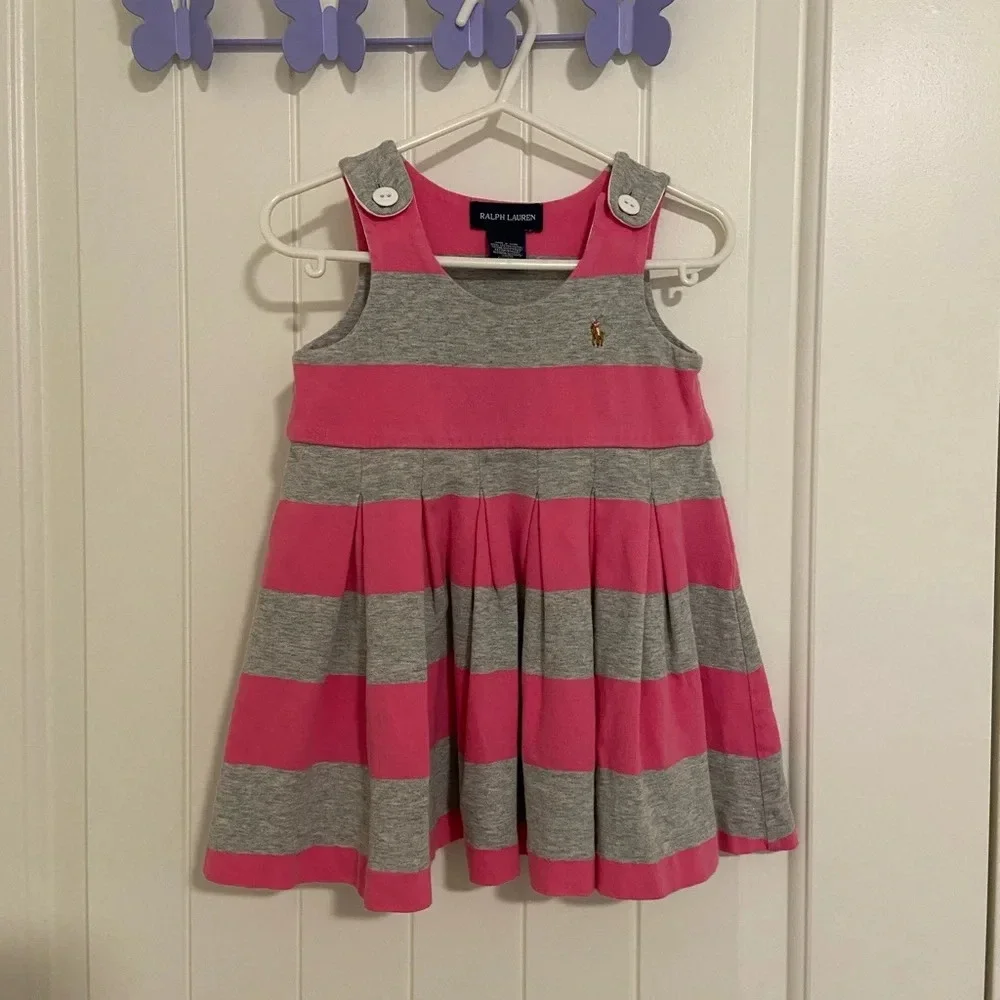 Ralph Lauren baby girl’s striped sleeveless dress —‎ 18 months